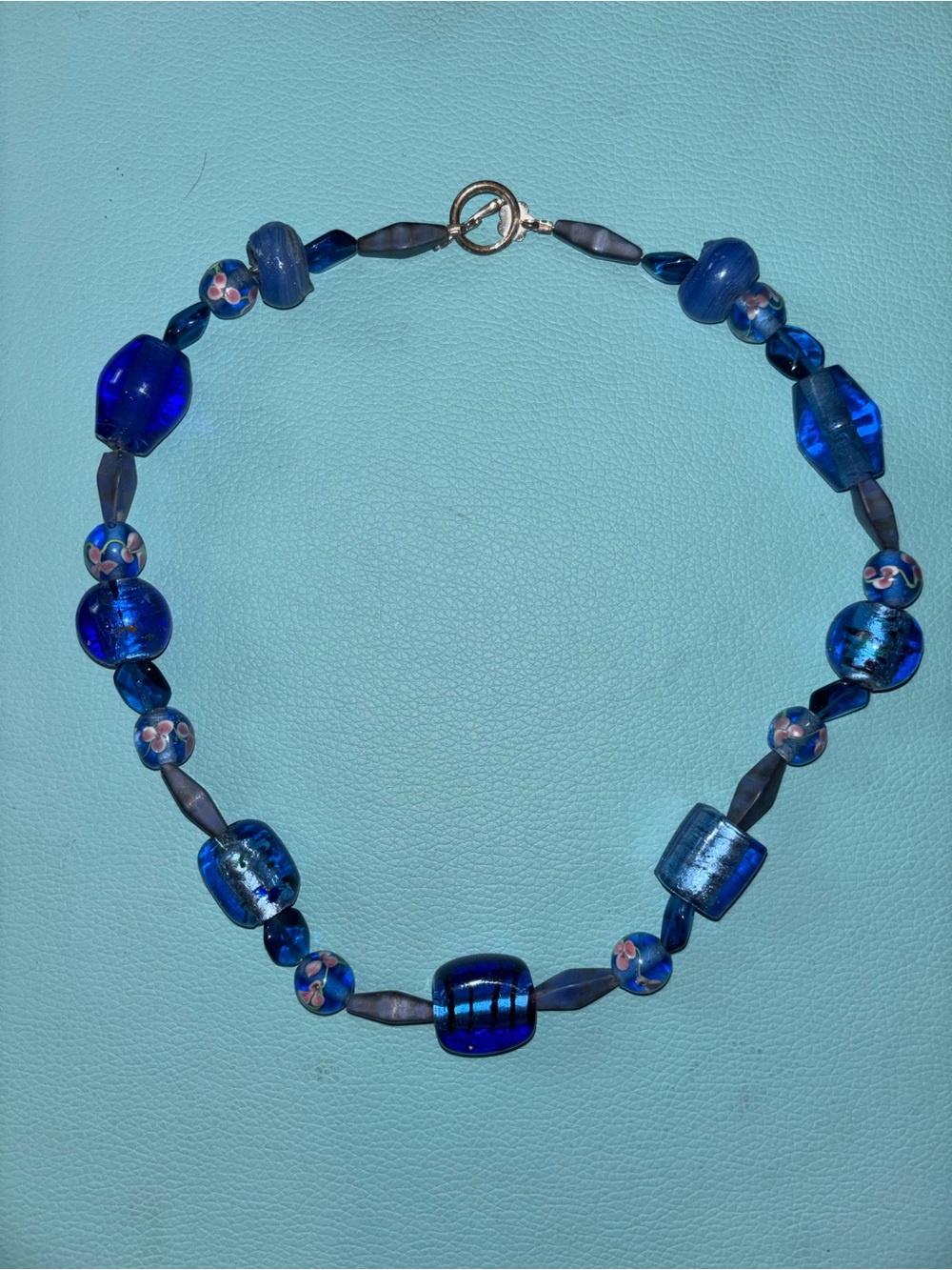 Blue Glass Beaded Necklace - Unbranded